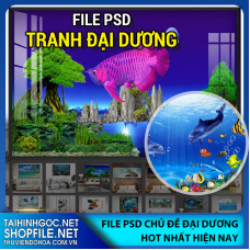 File psd tranh Cá Heo Đại Dương 2023